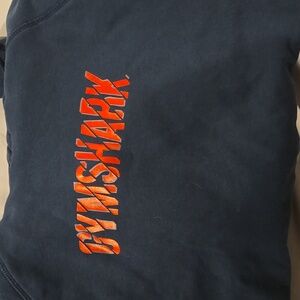 Gymshark Navy Blue Hoodie Sweatshirt Large Spellout Logo